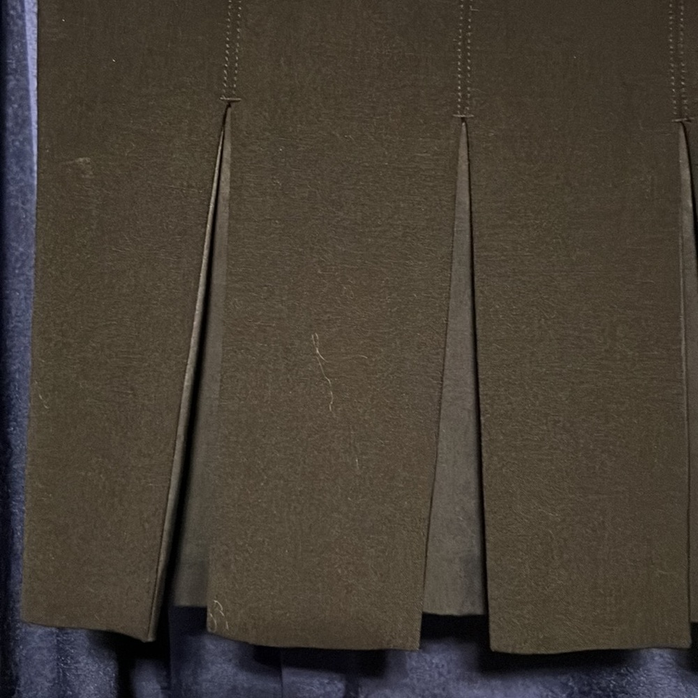 Black Basic Skirt Wool With Pleats - image 4